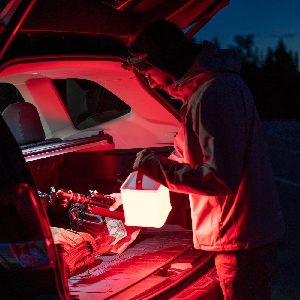 Titan power lantern red mode is great for seeing in the dark.