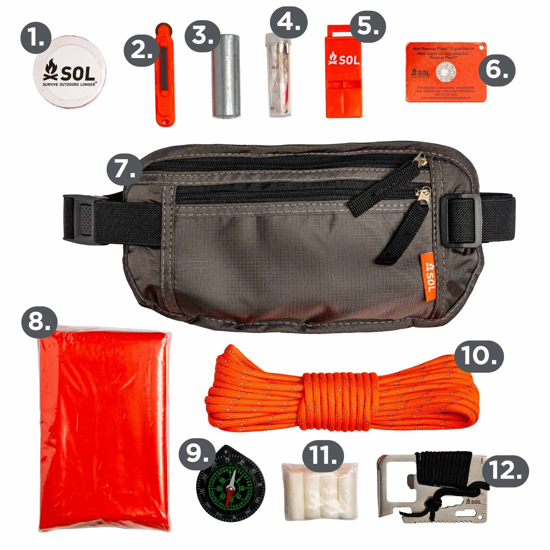 Emergency Survival Kit, 12-Piece