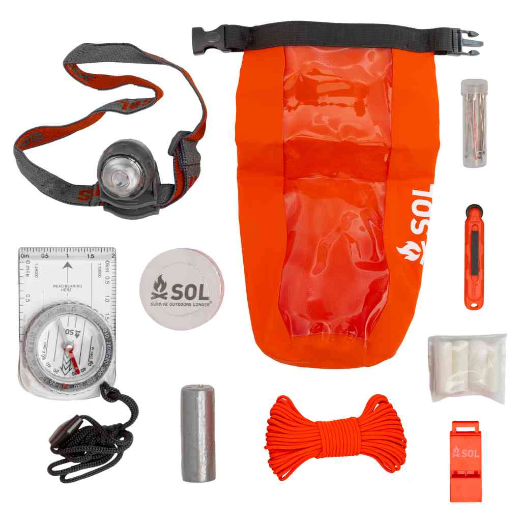 Survival Set Black - 7-in-1 - Waterproof - Outdoor Survival Kit